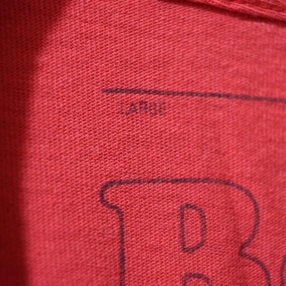 B&H Co Red Spellout Providence Raised Flocked Text TShirt Large - Picture 13 of 13